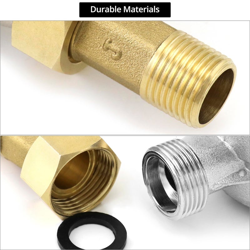 QWORK عداد مياه، عبوة 2 1/2" NPT من الفولاذ المقاوم للصدأ 304 لعداد تدفق المياه الباردة مع خرج نبضي، للاستخدام في الحديقة والمنزل، مع 2 قطعة محول خيط 1/2" NPT. - Image 5